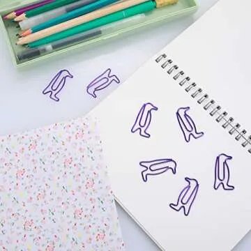 Penguin Shaped Paper Clips Small Cute Animal Shaped Bookmarks Paper Clips Funny Office School Supplies Christmas Birthday Gifts for Penguin Lovers Women Kids Coworkers Teachers Penguin Gifts(30PCS)