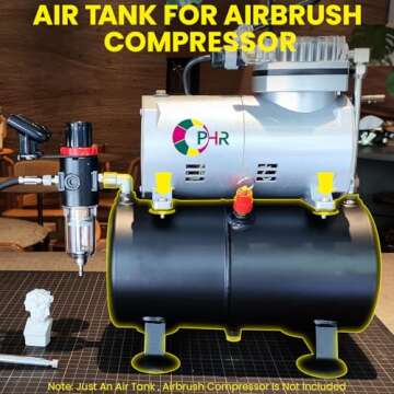 OPHIR 3L Air Tank Kit with Adapters Tube for DIY Airbrush Compressor, Black Air Tank Conversion Kit ...