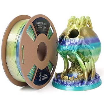 Shiny Silk Multicolor Rainbow PLA 3D Printer Filament, Fast Color Change 3D Printing Filament 1.75mm...