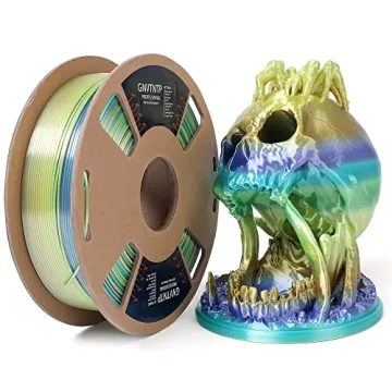 Shiny Silk Multicolor Rainbow PLA 3D Printer Filament, Fast Color Change 3D Printing Filament 1.75mm...