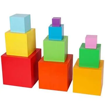 TOWO Wooden Stacking Boxes Educational Toy for Toddlers