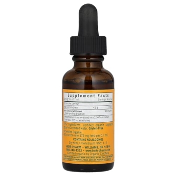 Herb Pharm Ginseng Liquid Glycerite for Energy and Focus