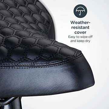 Schwinn Comfort Bike Seat for Men and Women, Quilted Soft Padding Bicycle Seat, Replacement Saddle Fits All Adult Bikes with Standard Seatpost, Wide Springer, Black