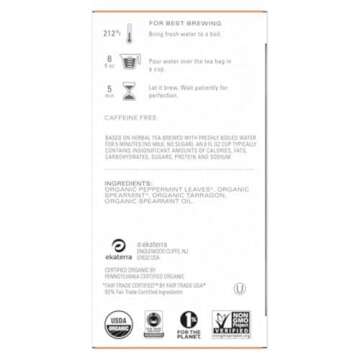 TAZO Organic Refresh Mint Herbal Tea Bags, Caffeine Free, 16 Total Tea Bags