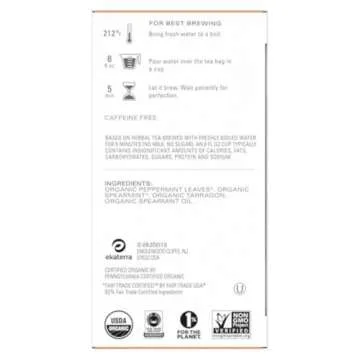 TAZO Organic Refresh Mint Herbal Tea Bags, Caffeine Free, 16 Total Tea Bags