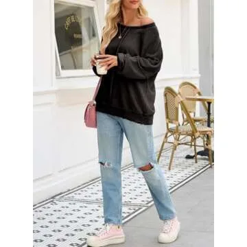 SHEWIN Women’s Casual Crewneck Oversized Sweatshirt