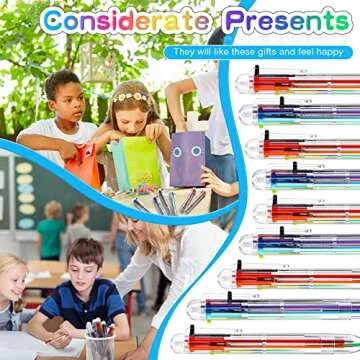 30 Pcs End of Year Student Gifts 0.5mm 6 in 1 Multicolor Ballpoint Pen Cards from Teacher 6 Colors Retractable Ballpoint Pens Multi Color and 30 Pcs You Are Awesome Cards for Office School Children