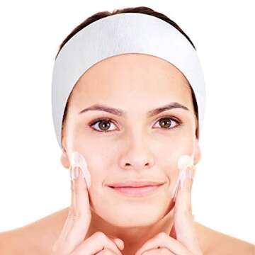 Pimoys Disposable Spa Headband for Women, 30 Count Skincare Facials Headbands for Esthetician Supplies Stretch Headbands for Women's Hair