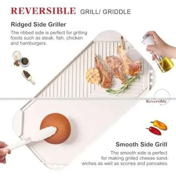 Caannasweis 20Pcs Cookware Sets, Nonstick Pots and Pans Set, Granite Induction Cookware, Non Stick Kitchen Cooking Set, Grayish White Grill Griddle Set, PFOS PFOA Free