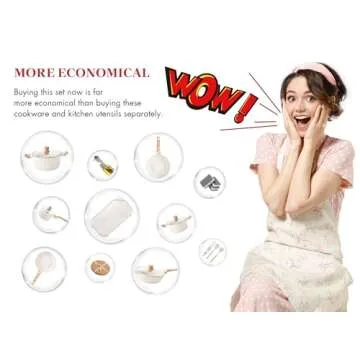 Caannasweis 20Pcs Cookware Sets, Nonstick Pots and Pans Set, Granite Induction Cookware, Non Stick Kitchen Cooking Set, Grayish White Grill Griddle Set, PFOS PFOA Free