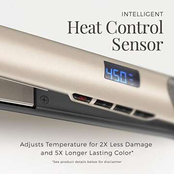 Remington S8A900 Pro 1” Flat Iron with Color Care Heat Control Sensing Technology and Ceramic Colo...
