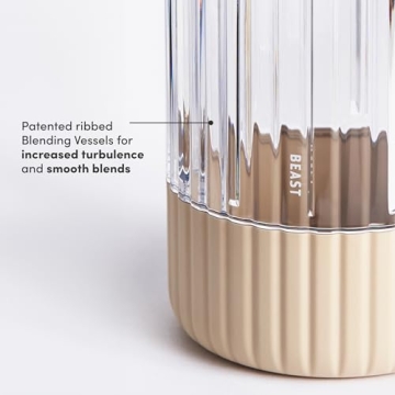 The Beast Mini Blender Plus | Mini Countertop Kitchen Blender | Blend Smoothies and Shakes, Dressings, Sauces, Dips | Extra Vessels, Straw Cap and Straws Included | 600W (Sand)