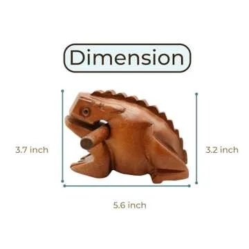 BSIRI 5" Wooden Frog Rasp - Musical instruments of Africa Frog Rasp Super Guiro Percussion Frog Wood Block Instrument of Frog Noise Maker Cool Music Gifts Ideas Fun Instruments for Adults and Kids