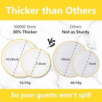 Elegant Gold Plastic Dinnerware Set for 50 Guests