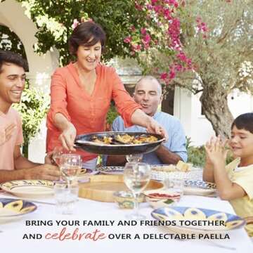 Gourmanity 12 inch Carbon Steel Paella Pan, 30cm Polished Steel Large Skillet From Spain, Great for Paella Parties Indoors, Outdoors, Camping & More, Imported Spanish Paellera, Made by Garcima