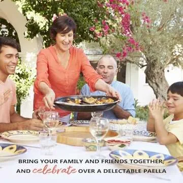 Gourmanity 12 inch Carbon Steel Paella Pan, 30cm Polished Steel Large Skillet From Spain, Great for Paella Parties Indoors, Outdoors, Camping & More, Imported Spanish Paellera, Made by Garcima