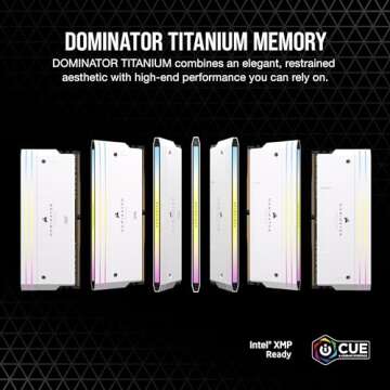 CORSAIR Dominator Titanium RGB DDR5 RAM 32GB (2x16GB) DDR5 6600MHz CL32 Intel XMP iCUE Compatible Co...