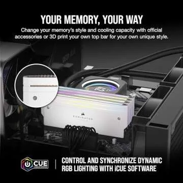 CORSAIR Dominator Titanium RGB DDR5 RAM 32GB (2x16GB) DDR5 6600MHz CL32 Intel XMP iCUE Compatible Computer Memory - White (CMP32GX5M2X6600C32W)