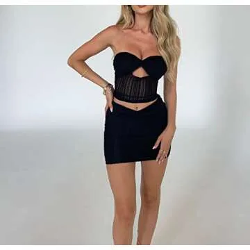 Doloame Women Sexy Bodycon Mini Skirt Set - Chic Summer Outfit for Parties
