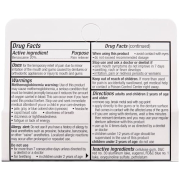 Benzodent Pain Relieving Dental Cream for Dentures and Braces