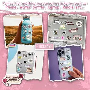 STICKYAME 3pcs Sm*tty Romance Sticker, Book Club Decal, Reader Waterproof Vinyl Sticker for Laptop, Phone, Water Bottles, Skateboard, Multi Color, Outdoor Use