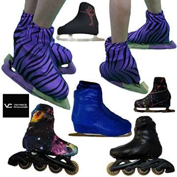 Victoria's Challenge Ice Skate Boot Cover VCBC01 red Pink Royal 1 Pair Navy Polyester Galaxy