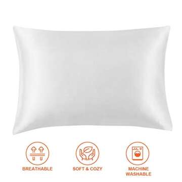 EHEYCIGA Satin King Pillow Cases 2 Pack Soft for Hair and Skin