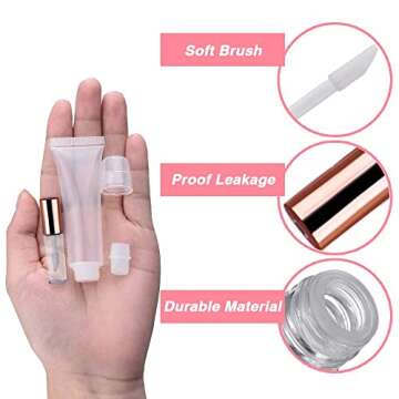 AMORIX Mini Lip Gloss Tubes - 50PCS Travel Containers