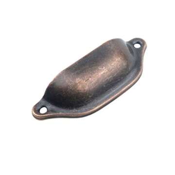 Antrader Vintage Shell Pull Handles Set of 12 - Copper Tone