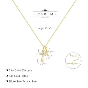 Partm Double Cross Necklace for Women - Trendy Gold-Plated Jewelry