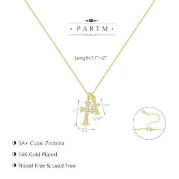 Partm Double Cross Necklace for Women - Trendy Gold-Plated Jewelry