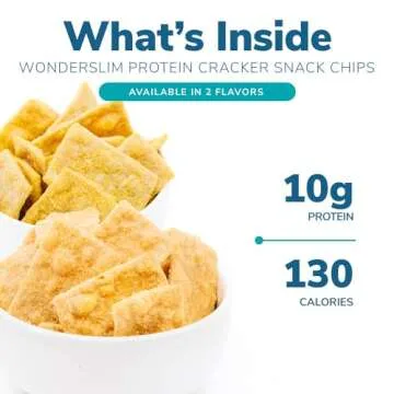WonderSlim Protein Cracker Snack Chips - Cheddar Flavor, Low Fat, Gluten-Free (10ct)
