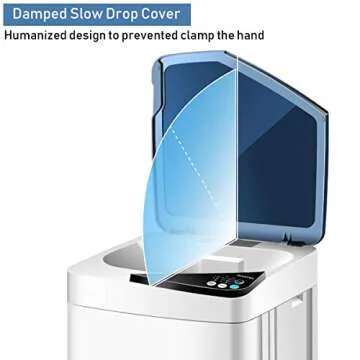 Giantex Full-Automatic Washing Machine Portable Washer and Spin Dryer 7.7 lbs Capacity Compact Laundry Washer with Built-in Barrel Light Drain Pump and Long Hose for Apartments Camping (White & Blue)