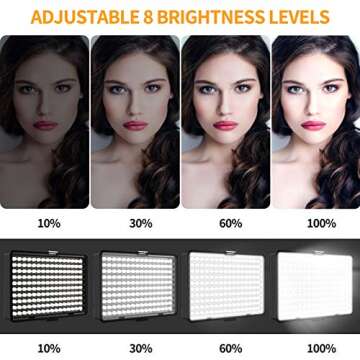 SAMTIAN LED Video Light Kit with 79''Adjustable Light Stand, 2-Pack Dimmable Photography Lighting with Carrying Bag, Batteries, New Led Light Panel for Product Portrait Video Shooting YouTube Facebook