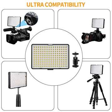 SAMTIAN LED Video Light Kit with 79''Adjustable Light Stand, 2-Pack Dimmable Photography Lighting with Carrying Bag, Batteries, New Led Light Panel for Product Portrait Video Shooting YouTube Facebook
