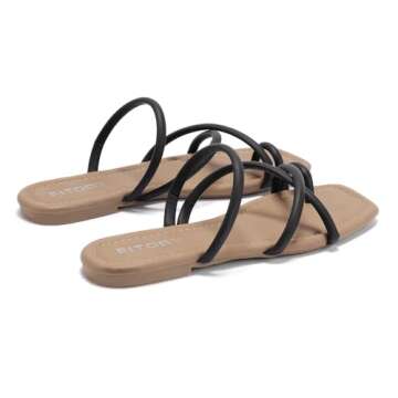 FITORY Women's Flat Toe Ring Thong Sandals for Summer