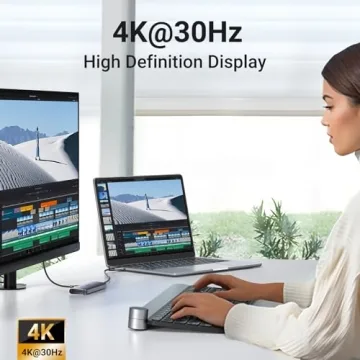 UGREEN Revodok USB C Hub 6 in 1 USB C Dongle 4K HDMI, 3 USB 3.0 Ports, SD/TF Card Reader Compatible with MacBook Pro, MacBook Air, iPad, iPhone 16 15 Pro/Pro Max. Space Grey