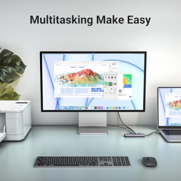 UGREEN Revodok USB C Hub 6 in 1 USB C Dongle 4K HDMI, 3 USB 3.0 Ports, SD/TF Card Reader Compatible with MacBook Pro, MacBook Air, iPad, iPhone 16 15 Pro/Pro Max. Space Grey