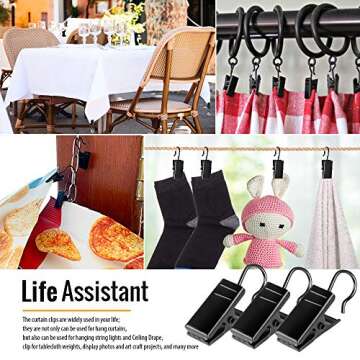 Teenitor Stainless Steel Curtain Clips for Versatile Hanging Solutions