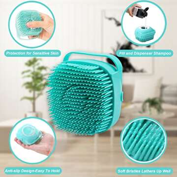 NIITAWH 2 Pack Dog Bath Brush and Shampoo Dispenser