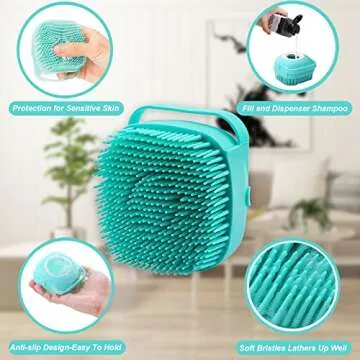 NIITAWH 2 Pack Dog Bath Brush and Shampoo Dispenser