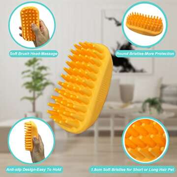 NIITAWH 2 Pack Dog Bath Brush and Shampoo Dispenser