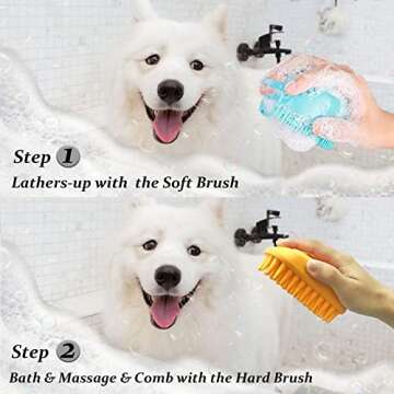 NIITAWH 2 Pack Dog Bath Brush and Shampoo Dispenser