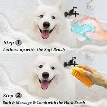 NIITAWH 2 Pack Dog Bath Brush and Shampoo Dispenser
