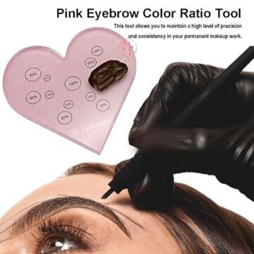 TgoBeauty Heart Cosmetic Makeup Palette Eyebrow Color Mix Ratio Tool Heart Nail Art Cosmetic Makeup ...