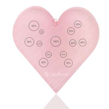 TgoBeauty Heart Cosmetic Makeup Palette Eyebrow Color Mix Ratio Tool Heart Nail Art Cosmetic Makeup Palette for Eye Brow Lip Permanent Makeup (Pink Heart Color Ratio Tool)