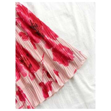 SOLY HUX Women's Tie Dye Cami Dress Halter Backless Sleeveless A Line Short Summer Dresses Sundress Red Floral Medium