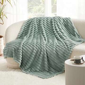 Bedsure Twin Blanket for Couch - GentleSoft Cozy Soft Blankets for Women, Cute Small Fleece Throws for Girls, Sage Green, 60x80 Inches