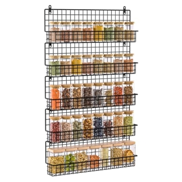X-cosrack Spice Rack Organizer Wall Mounted 5-Tier Stackable Hanging Spice Jars Storage Racks,Great ...