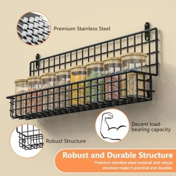 X-cosrack 5-Tier Spice Rack Organizer for Kitchen Storage